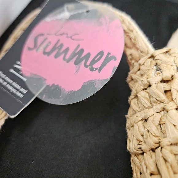 INC Summer Rattan Drawstring Bucket Bag - Picture 6 of 8